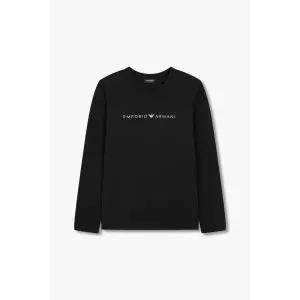 매장정품 EMPORIO ARMANI UNDERWEAR 엠포리오 아르마니 언더웨어 여성 프론트 로고 라운지 티셔츠_블랙 082