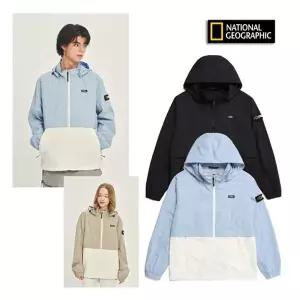내셔널지오그래픽 NATIONAL GEOGRAPHIC 남여공용 배색 후디 탈부착 바람막이 점퍼 N231UJP070 804387