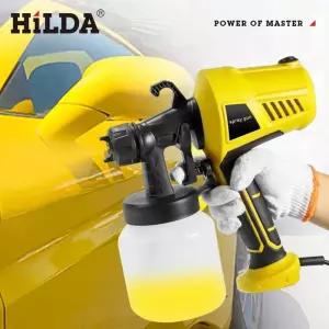 페인트분사기 분무기 스프레이건 Hilda 전기 스프레이 건 유선 노즐에 제어 기능 옐로우 휴대용 홈 페인트