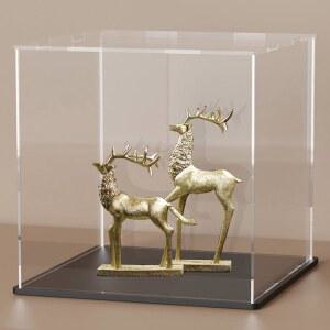 SVENJBB 아크릴 디스플레이 케이스, 디스플레이용 6x6x6 인치 큐브 박스, 매트 블랙 베이스와 수집품 및 피규어용 뚜껑이 있는 투명 케이스