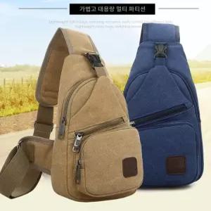 남성 힙색 아빠 아웃도어 끈조절 공사장 생활방수 숄더 캔버스 다용도 가슴가방 캐주얼