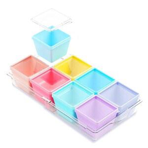 베이스가 있는 Gemice BPA 프리 실리콘 냉동 몰드, 개별 8팩 1컵 부분 수프 큐브 트레이, 식품 보관용 뚜껑, 오븐 및 식기세척기 안전, 식사 준비용 용기
