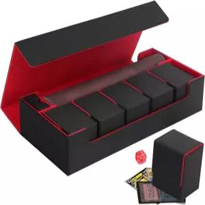 Scimi 프리미엄 트레이딩 카드 보관 케이스 TCG 덱 박스 강력한 자석 잠금 기능이 있는 MTG 유지오 우노
