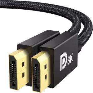 IVANKY 8K 디스플레이포트 케이블 1.4 VESA 인증 DP 6.6피트(8K@60Hz 2K@240Hz)HBR3 지원 32.4Gbps HDR