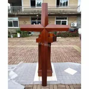 예배당 대형 십자가 연단 강단 종교 장식 교회 레드