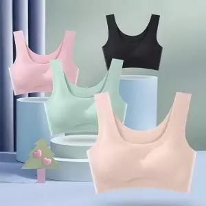 고품질 U넥 심리스 와이드 숄더 브라 일체형 캡 편한 속옷 브라렛 (WCD241F)