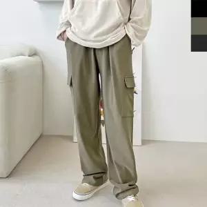 고품질 남자 기모 카고 와이드팬츠 1P 데일리 편한 밴딩바지 기모카고바지 (WB460E6)