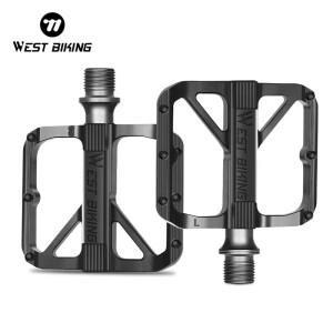 WEST BIKING 경량 무게추 사이클링 페달, 미끄럼 방지 DU/3 베어링, 플랫 페달, 알루미늄 합금, MTB 도로