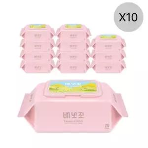 배냇짓 빈 핑크 물티슈 캡형 휴대용 외출용 20매 X120