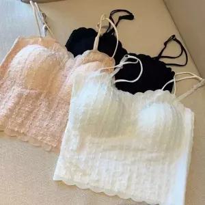 레이스 끈나시 예쁜 브라탑 여름 파티 코디 이너 웨어 레이스끈나시 (WAC1C82)