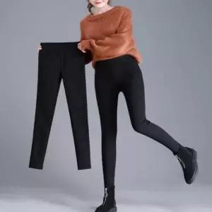 여성 슬림 기모바지 밴딩패츠 일자핏 스키니 융털바지 (WDEDF51)