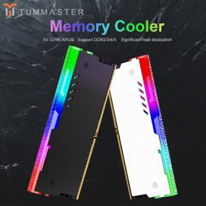 데스크탑 컴퓨터 메모리 DDR2/DDR3/DDR4/DDR5용 열 전도성 패드가 있는 TUMMASTER PC ARGB RAM 방열판 냉각