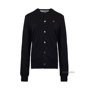 [꼼데가르송] FW24 공용 하트 와펜 가디건 AX N079 051 1 BLACK