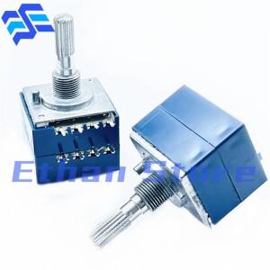 1PCS 로터리 전위차계 RH2702 50KA 100KA X2 8Pin 오디오 볼륨 조절 냄비 스테레오 W 음량 L 저항 스테퍼