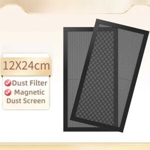 컴퓨터 쿨러 팬용 먼지 필터 12x36cm 마그네틱 프레임 PC 팬 먼지망 방진 PVC 커버
