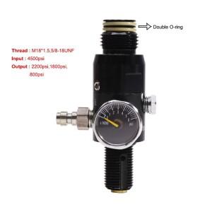 TUXING 고압 밸브 공기 탱크 실린더 필 스테이션 레귤레이터 HPA 압축 출력 압력 M18 x 1.5 5/8-18UNF 4500