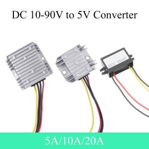 DC 전력 변환기 10-90V 5V로 5A 10A 20A 자동 벅 레귤레이터 스텝다운 전압 공급 모듈 (자동차용)