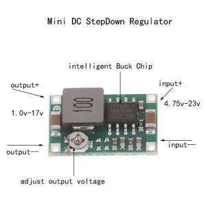 1Pc 3A 미니 DC-DC 스텝다운 컨버터 고 전압 조정기 5V-23V ~ 3.3V/6V/9V/12V