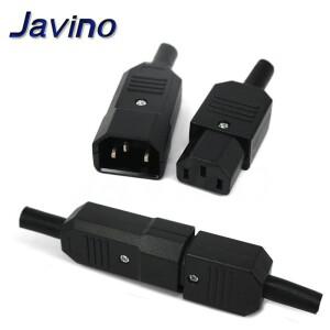 스트레이트 케이블 플러그 커넥터 C13 10A 250V 검정색 암수 Rewirable 전원 3 핀 AC 소켓