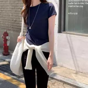 [코코블랑] 미니 스판 컬러 티셔츠