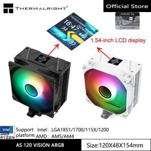 Thermalright TL-AS120 VISION ARGB 컴퓨터 공기 냉각 라디에이터 히트 파이프 4개 1.54인치 LCD 디스플레