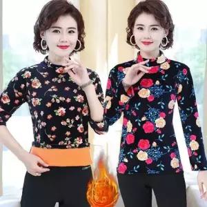 고품질 어머님기모하프목폴라 목티 목폴라 기모티 티셔츠 줄무늬티 단가라 (WD27F43)