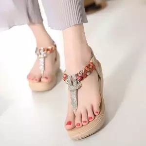225-260mm 빅사이즈 쪼리 웨지힐 키높이 웨지샌들 여성샌들