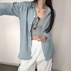 셔츠 청남방 루즈핏 데일리룩 긴팔   여자 데님