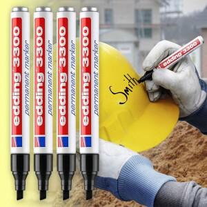 Edding 3300 치즐 팁 영구 마커 방수 속건성 페인트 펜 고온 방지 메탈 유리 목재 플라스틱 마킹