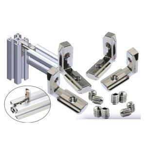 10PCS T 슬롯 L 자형 알루미늄 프로파일 내부 코너 커넥터 브래킷 3030 4040 4545 EU Alu 나사