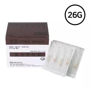 멸균 주사침 26G (100p) 압출 니들 짜는 도구 주사 바늘 압출기 피지 제거