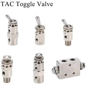 TAC 공압 토글 밸브 TAC-3V 3P 3S 4V 4P 41P-34T/34C 기계식 2위치 3방향 푸시버튼 스위치