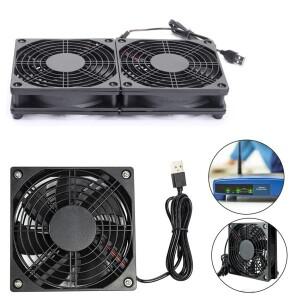 5V USB 라우터 냉각 팬 DIY PC 쿨러 TV 박스 무선 조용한 DC 전원 120mm 12CM W/나사 보호 네트