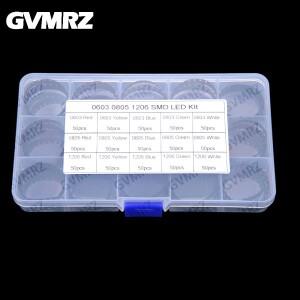 15가지 값 750PCS 0603 0805 1206 빨간색 노란색 파란색 녹색 흰색 SMD LED 칩 발광 다이오드