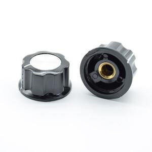 5pcs 블랙 알루미늄 포텐쇼미터 손잡이 캡 내부 볼륨 컨트롤 로터리 스위치 6mm 선박 구멍