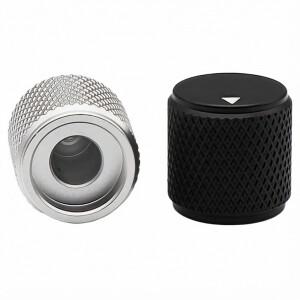 1PCS 15.5x15mm 솔리드 알루미늄 스틸 손잡이 6mm 구멍 샌드블라스트 처리된 널링 전위차계 캡 오디오 앰프