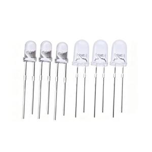 50개 다이오드 F3/5MM 3V 5V 12V 초고휘도 밀짚모자 LED 발광 파란색 녹색 빨간색 노란색 흰색 DIY 전자제
