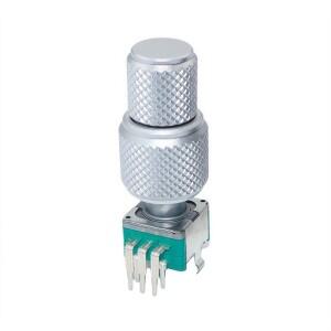 A69EEC11EBB24C03 30 위치 핸들 듀얼 샤프트 엔코더 축 버튼 포함 25mm 알루미늄 스틸 캡