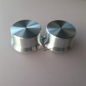 6pcs 알루미늄 플라스틱 손잡이 전위차계 캡 실버 인코더 로터리 하이라이트 30x15mm 볼륨 스위치 조명 제
