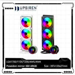 UPSIREN 포세이돈 미러 360 ARGB 통합 수냉 라디에이터/인피니티 조명 효과/TDP285W/LG호환A1700/AM5 지원
