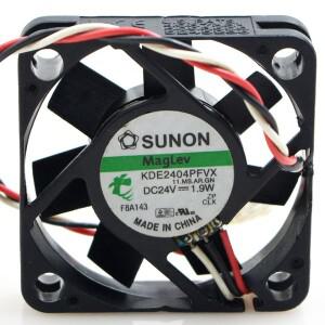 SUNON용 더블 볼 베어링 냉각 축 팬 KDE2404PFVX DC 24V 1.9W 4010 40mm 40x40x10mm