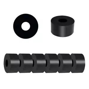 8Pcs 고무 스페이서 1 OD x 3/8 ID 0.5 두께 두꺼운 와셔 볼트 자동차 보트 가정용 블랙 원형 진동 차단