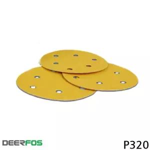 디어포스 125mm 6H 샌드페이퍼 100매입 320방사포지 딩패드 샌딩 연마 그라인더 원형 샌기 작업공구