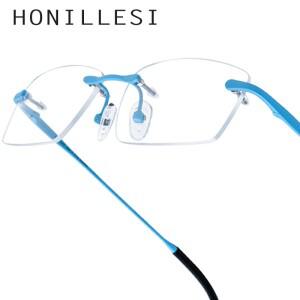HONILLESI 남녀공용 순수 티타늄 안경테 초경량 무테 신제품  디자인 일본 7302