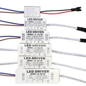 1W 3W 5W 7W 24W AC85-265V 전원 공급 장치 LED 드라이버 300mA 어댑터 변압기 스위치 조명
