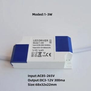 변압기 패널 천장 조명 300mA LED 드라이버 1W 3W 5W 7W AC85-265V ~ DC6V 12V 15V 21V 24V 48V