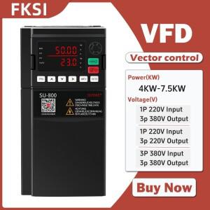 공장 슬레이트 VFD 인버터 모터 속도 제어 주파수 변환기 4KW 5.5KW 1ph 220V 380V
