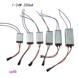 LED 방수 드라이버 IP65 18-24W 6-10W 8-12W 4-7W 1-3W AC85-265V 250mA 전원 공급 장치 일정 전류 전압 전