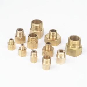 2pcs M14x1 암-크기 남성 황동 암-수 감속기 육각 파이프 피팅 압력 게이지 감소