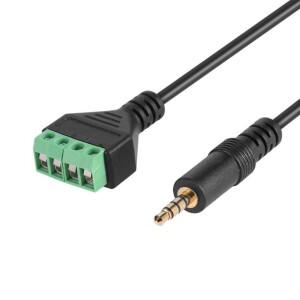 3.5mm TRRS 스테레오 4 극 수 플러그 핀 AV 나사 비디오 실드 30cm 발룬 터미널 커넥터 어댑터 케이블